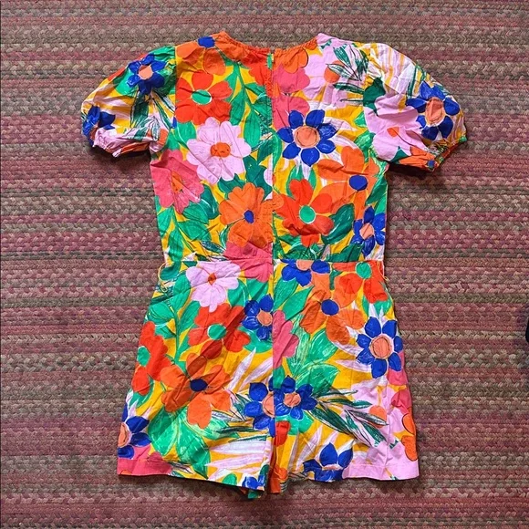 GB TROPICAL FLOWER PRINT WRAP FRONT ROMPER - Picture 5 of 5